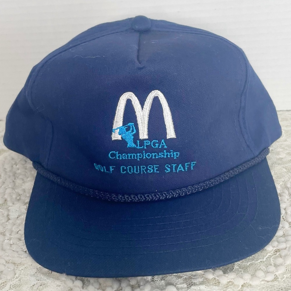Vintage YoungAn LPGA Championship Staff McDonalds Golf Hat SnapBack Blue *READ